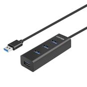 UNITEK Y-3089V01 USB 3.2 Gen 1 Type-A Hub, 4-portni, črn