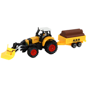 slomart LEAN TOYS Traktor s prikolico, bagerjem in plugom, večbarvni