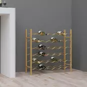 Vidaxl vidaXL Stojalo za vino za 36 steklenic zlate barve, kovinsko
