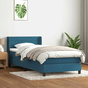vidaXL vidaXL Box spring postelja z vzmetnico temno modra 80x220 cm žamet, (21791512)