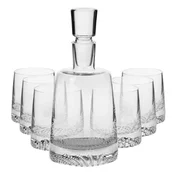 7-piece whiskey set, made of crystalline glass, Fjord - Krosno