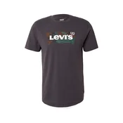 LEVIS ® Majica Graphic Crewneck Tee rjava / petrol / črna / bela