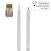 CHOMIK LED SVEČA NA BATERIJE BELA 22,5 CM MEŠANJE MOTIVOV disp=20kos *0382
