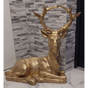 Casa Padrino luxury decorative sculpture deer gold 67 x H. 75 cm - Living room decoration - Garden decoration - Christmas decorative sculpture - Christmas decorative figure