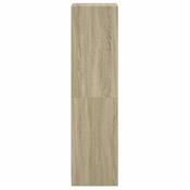 Visoka komoda sa staklenim vratima boja hrasta 35 x 37 x 142 cm