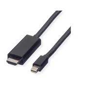 VALUE kabel Mini DisplayPort 1.2 - HDMI (UHDTV), Mini DP-UHDTV, 4K60Hz, M/M, 2m, crni 11.99.5796-10