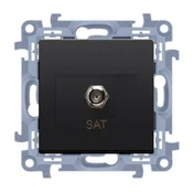 Enojna antenska vtičnica tip F CASF1.01/49 SIMON10 črna