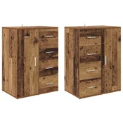 Komode s ladicama Corona 2 pcs Staro drvo 59 x 39 x 80 cm