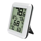 KJB Sobni termometer in vlagomer WS0421 z osvetlitvijo ter min./maks., črn