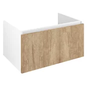 LOREA omarica za umivalnik 80x44x51,2cm, 1x predal, hrast alabama/bela mat - Rjava - 80x44x51,2 cm - Sapho - LOREA - 24 - MDF/laminat - 800 - 440 - 512 - 14