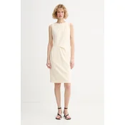 Calvin Klein Cocktail obleka LV044F018G Bež Slim Fit