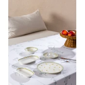 Madame Coco Set tanjira za serviranje dorucka Camille, 26 delova, Beli