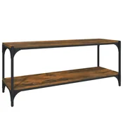 Vidaxl TV omarica dimljen hrast 100x33x41 cm inženirski les in jeklo