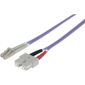 Intellinet Fiber Optic Patch Kabel, Duplex, Multimode, LC/SC, 50/125 µm, OM4, 1.0 m (3.0 ft.), violet (751049)