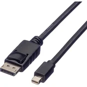 ROLINE Roline Mini-DisplayPort / DisplayPort adapterski kabel mini DisplayPort  vtič\, DisplayPort  vtič 3.00 m črna 11.04.5636 zaščiten DisplayPort kabel, (20419307)