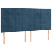 Vidaxl Vzglavje postelje temno modro 180x5x118/128 cm žametno