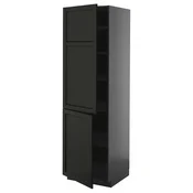 METOD Visoki element s policama/2 vrata, Crnosiva/Lerhyttan crno bajcovano, 60x60x200 cm