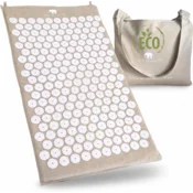Nikcorp Ekološka akupresurna podloga BED OF NAILS ECO iz organskega lana 8820 trnov Beige, kokosovo polnilo, 74 x 42 x 2 cm, masaža za hrbet, stres, migrene