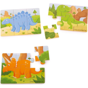 Bigjigs Toys Puzzle 3v1 Dinozavri