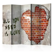 artgeist Paravan Love Is All You Need I, 5-Delni, Dvostranski