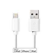 Nedis Lightning kabel | USB 2.0 | Apple Lightning, 8-polni | USB-A moški | 480 Mbps | Ponikljano | 3,00 m | Okrogla | PVC | Bela | Škatla