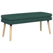Vidaxl Dvojna klop Temno zelena 110 x 40 x 47 cm Blago