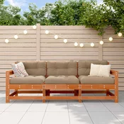 Sekcionalna sofa 3 Komad Vosak Smeda Masivna borovina