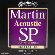 Martin MSP3050 80/20 Bronze Acoustic Guitar Strune Custom Light 011-052