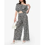 Resti Womens black floral pleated set - Clothing