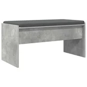 Vidaxl Haldna klop z blazino Betonsko siva 83 x 38 x 40 cm