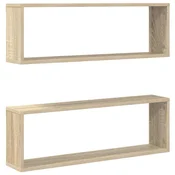 Vidaxl Stenske police kockaste 2 kosa sonoma hrast 80x15x26,5 cm