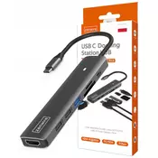 Zenwire ZENWIRE HS-HC703 USB-C HUB adapter 7v1 (HDMI 4K, 3x USB 3.0, Gigabit LAN RJ45, PD 100W) Space Grey, (5000195859)