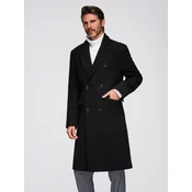 Ombre Mens coat with asymmetrical fastening and high collar - light brown