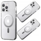 Kingxbar Magnetno etui za iPhone 14 Plus MagSafe PQY Ice Crystal Series, sivo