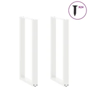 Noge za barski stol U-oblika 2 kom Bijele 50 x (100-101) cm Celik