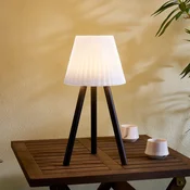 Lindby LED namizna svetilka Jaimy, akumulatorska baterija, črna, kovinska - bela, črna - Plastika
