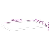 Stolna ploca 120x70x4 cm pravokutna od masivnog drva bagrema
