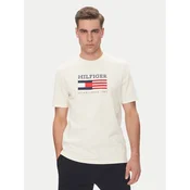 Tommy Hilfiger Majica American Monotype MW0MW39843 Écru Regular Fit