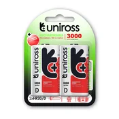 Uniross UH2D3000 Polnilna baterija D Ni-Mh UH2D3000 (2 kom)