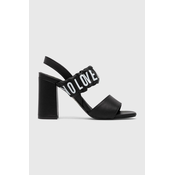 Kožne sandale Love Moschino boja: crna, JA16358G0GIE0000