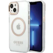 slomart Etui Guess Metal Outline MagSafe za iPhone 15 Plus/14 Plus - zlato
