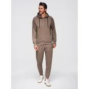 Ombre Mens sweatshirt set hooded sweatshirt + jogger sweatpants - gray