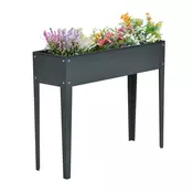 Homestar Dvignjena vrtna greda 100x30x80 cm siva kovina