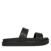 Natikači Calvin Klein Jeans Flat Molded Doublebar Sandal Lth YM0YM01226 Črna