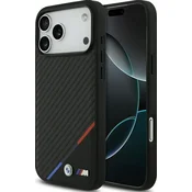 Ovitek BMW MagSafe ovitek M Carbon Tricolor Line za iPhone 17 Pro Max črn (BMHMP17X23PUDTK)