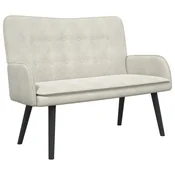 Vidaxl Kavč za 2 osebi Krem 115 x 61 x 87 cm Žamet