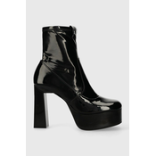 Gležnjače Armani Exchange za žene, boja: crna, s debelom potpeticom, XDM013.XV753.00002