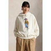 Polo Ralph Lauren pulover s kapuco ženski z bombažem