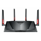 ASUS DSL-AC88U wireless router Gigabit Ethernet Dual-band (2.4 GHz/5 GHz) Black, Red