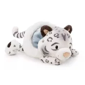 Nici: Eleni Snowbell pliš snežni leopard, z kapo, ležeč - 45 cm